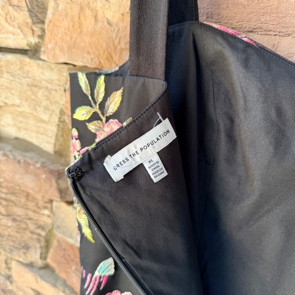 NEW Dress The Population XL Nicole Floral Bird Embroidered Midi Dress Wedding - Picture 16 of 16